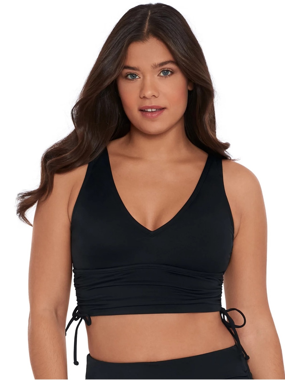 NWT S3 Swim Multicolored Supportive Cinch Adjustable Bikini Top